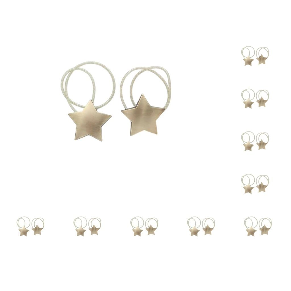 Lot de 10 embrasses de rideaux en métal pour salon, chambre à coucher, clip de fixation à clipser, style 2 étoiles