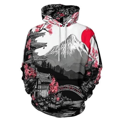 Pull mont Fuji sweat à capuche paysage japonais idéal pour vos sorties urbaines décontractées