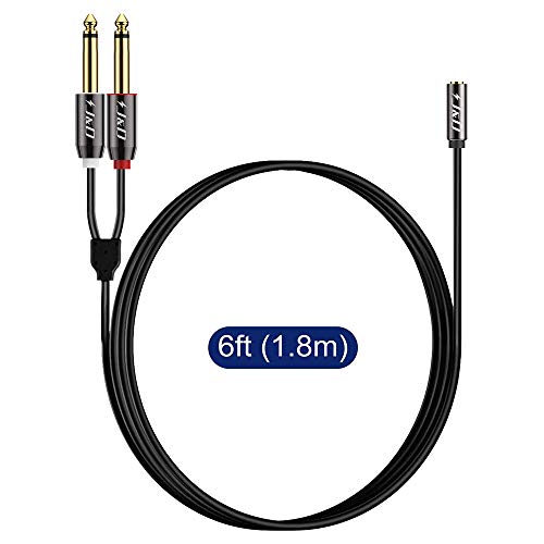J&D 3.5 mm to 2 x 6.35 mm Cable, Gold Plated Copper Shell Heavy Duty 3.5mm 1/8 inch Female TRS to 2X 6.35mm 1/4 inch Male TS Stereo Audio Adapter Cable for iPhone, Amplifiers, 6 Feet - image 7