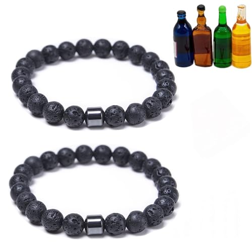 Glame Anti Alcohol Bracelet for Women, Adjustable GM Bead Sobriety Bracelets Hemys Hematite Reduce the Urge to Drink Cravings Relieve Anxiety and Stress Jewelry for Men