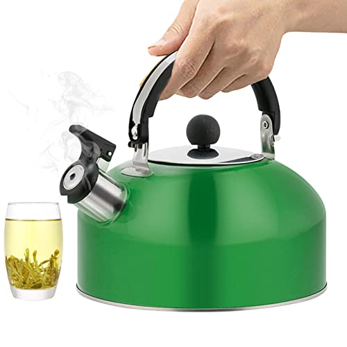 Whistling Teapot - Stovetop Whistling Teapot, Stainless Steel Whistling Tea Kettle | Food Grade Tea Kettle with Ergonomic Handle & Loud Whistling, Hot Water Fast to Boil Tea Pots for Home Kitchen