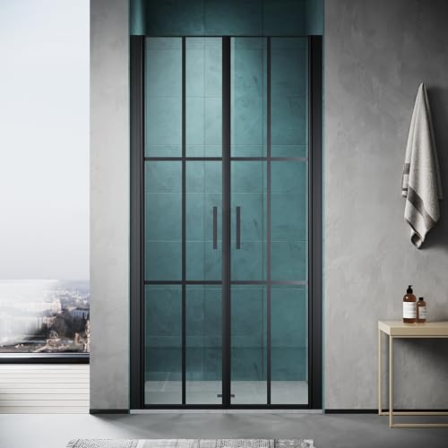 SONNI Duschtür 100x195CM 5mm gehärtetes Glas Doppelschiebetür...