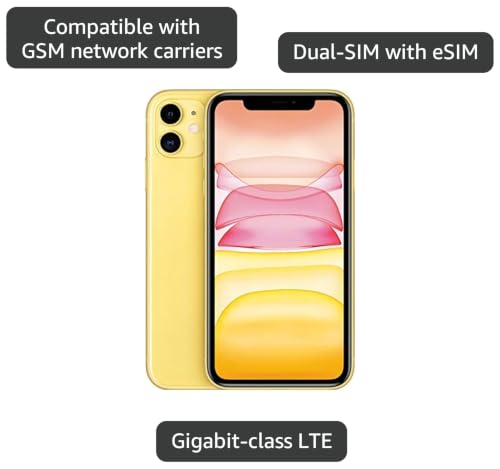 Image of Apple iPhone 11, 64GB, Yellow - Unlocked (Renewed)