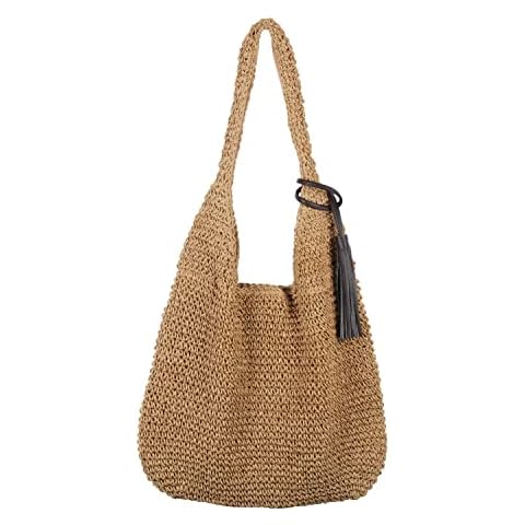 Freie Liebe Straw Beach Bag for Women Summer Woven Tote Bag Shoulder Handbags Cover