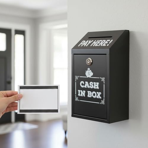 Boîte de dépôt d'argent sécurisée en métal pour dons et espèces