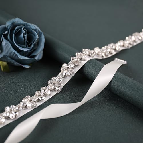 Bridal Belt Handmade Wedding Belt Sash Crystal Belt Rhinestones Sash for Wedding Dress Bridesmaid Flower Grils4