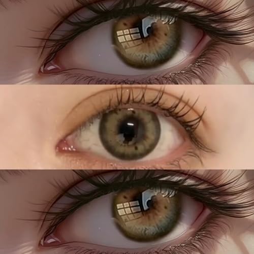 Kontaktlinsen farbig ohne Stärke farbige Iris Brown Monatslinsen weiche Linsen soft Hydrogel 2 Stück Farblinsen + Linsenbehälter natürliche Farben Serie (Braun) 0.0 Dioptrien