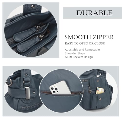 Image of KL928 Women's Large Purses Handbags PU Leather Multi-Pocket Shoulder Bag | Large