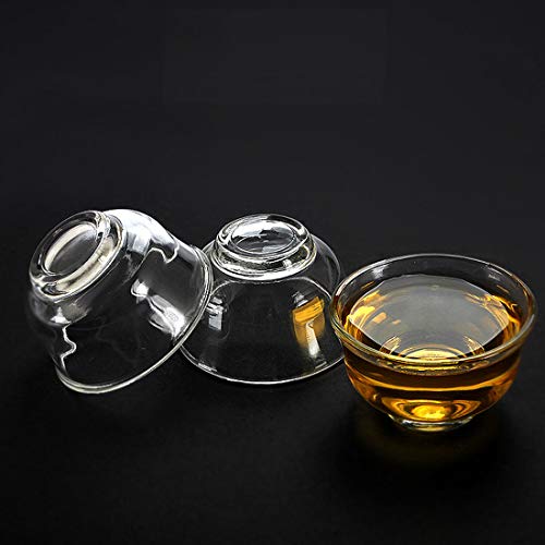 Image of Teacups 1.3oz /40ml Clear Borosilicate Insulated Glass Traditional Chinese kung Fu Tea Cups for Drinking Tea, Wine whisky Liquor and Spirits Water,Set of 10