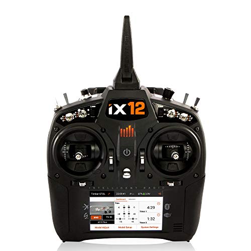 Spektrum iX12 12-Channel 2.4Ghz Telemetry DSMX RC Tx (Transmitter Only) | 250 Model Memory | Touchscreen | Wifi & Bluetooth Compatible | Black