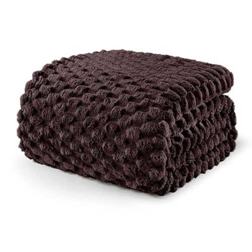 Image of Exclusivo Mezcla Fleece Twin Blanket for Bed, Extra Large Fuzzy Coffee Bed Blankets, Soft Cozy Plush Sofa Throws for All Seasons, 90x66 Inches