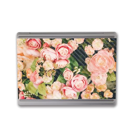 Image of MightySkins Carbon Fiber Skin Compatible with Microsoft Surface Laptop Go 3 (2023) Full Wrap Kit - Faded Roses | Protective, Durable Textured Carbon Fiber Finish | Made in The USA