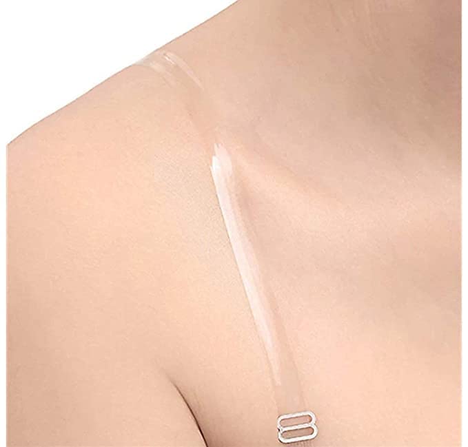 Image of Women's Adjustable Transparent Silicone Bra Straps (Free Size) Pair -1