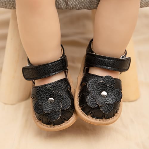 Image of Babelvit Infant Baby Girl Boy Sandals Comfort Premium Summer Outdoor Casual Beach Shoes with Flower Bowknot Anti Slip Rubber Sole Newborn Toddler Prewalker First Walking Shoes