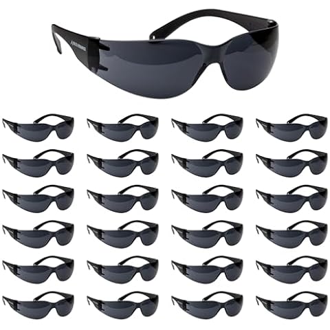 Malta Dynamics Tinted Safety Glasses 12 PK – ANSI Z87+ Rated UV Eye Protection Glasses for Construction, Manufacturing, and Industrial Safety, Scratch-Resistant, Lightweight Protective Eyewear Cover