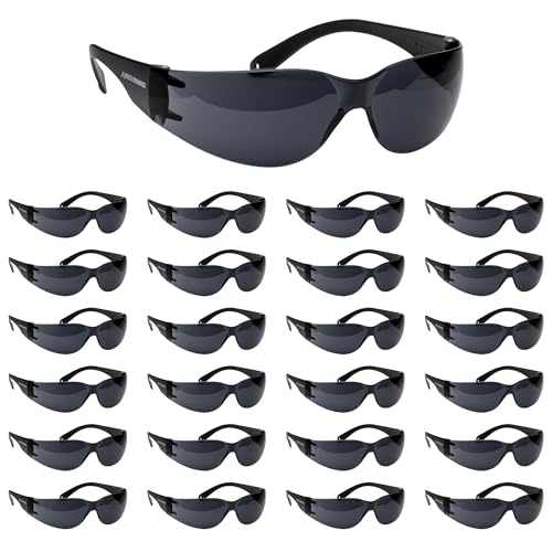 Malta Dynamics Tinted Safety Glasses 12 PK – ANSI Z87+ Rated UV Eye Protection Glasses for Construction, Manufacturing, and Industrial Safety, Scratch-Resistant, Lightweight Protective Eyewear