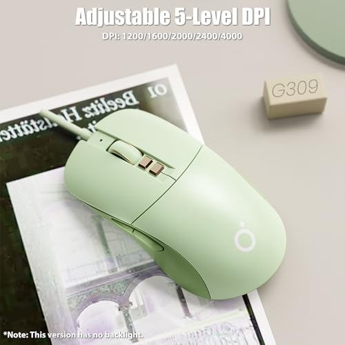 Image of Wireless Gaming Mouse Tri-Mode 2.4GHz /Bluetooth 5.0 /Wired USB-C 5-Level DPI Rechargeable Ergonomic Silent Optical Mice for iMac /MacBook /Computer /Laptop, Matcha Green