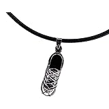 [Woodstar] スニーカー シューズ 靴 ネックレス 黒 サッカー 野球 スポーツ プレゼント ギフトに最適 ネックレス 44-50cm