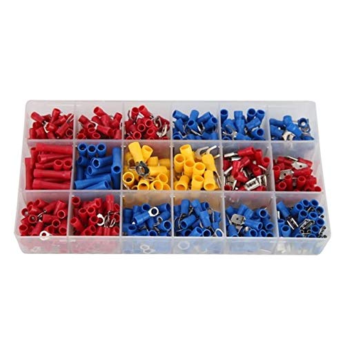 200Pcs/lot Assorted Insulated Electrical Wire Cable Terminals Crimp Connector Spade Set For Auto Industry - (Color: 520pcs)