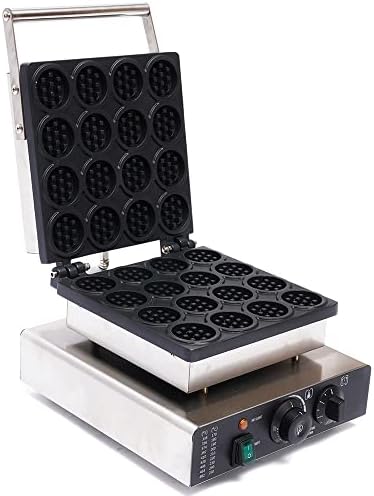 Commercial Waffle Maker 1200W, Nonstick Electric Flip Machine, Stainless Steel, Temperature Control, Perfect for Restaurants & Cafes, 42 Small Grid Waffles