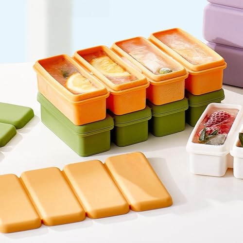 Molde de silicona para hielo 4 cavidades con tapa verde miniatura 5