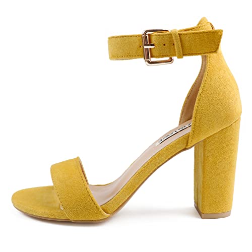 Image of JOY IN LOVE Womens 3.5 inch Chunky Block High Heels Ankle Strap Heeled Sandals