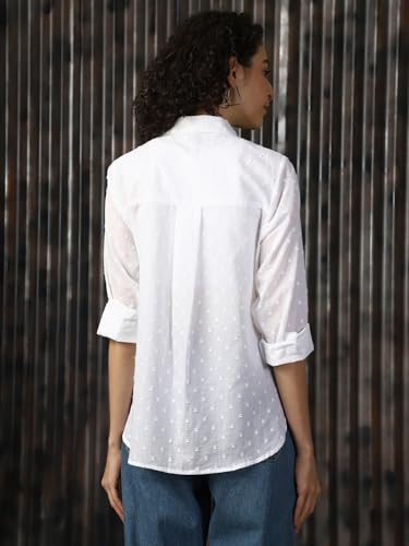 Image of HIGH Star Oversized Cotton Shirt for Women | Stylish Tops for Women | Comfortable and Trendy Casual Shirt