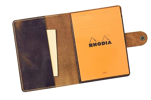 Personalized real genuine leather cover case for RHODIA pad notebook No 16 A5 size NA505RAS