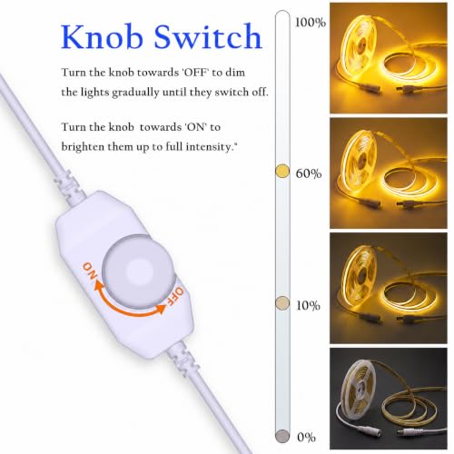 Image of LED Strip Lights 24V COB Gold Yellow Dimmable led Lighting16.4ft (Kit)