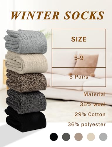 Senker Fashion Boot Socks for Women, Thick Winter Wool Crew Sock Knit Warm Cozy Christmas Stocking Stuffers Gifts3