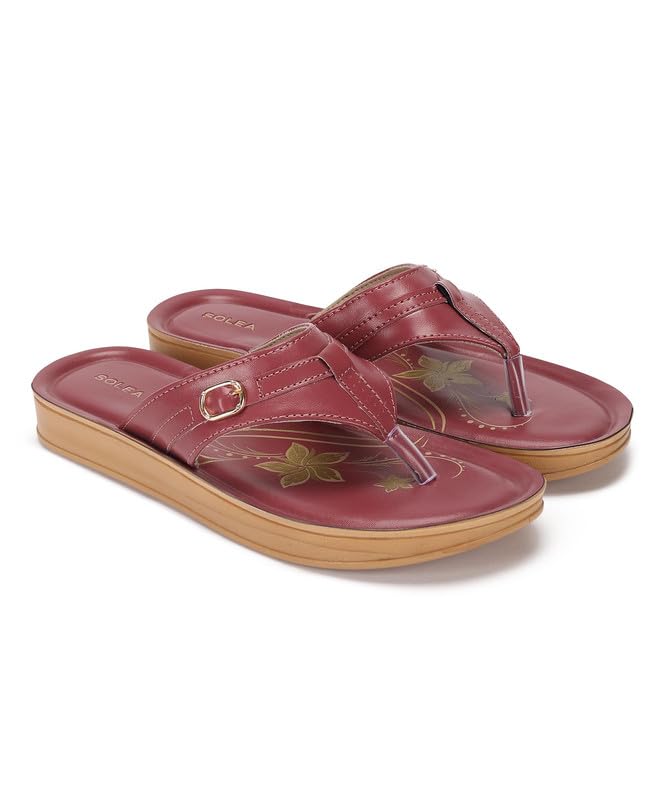 Image of PARAGON PUK7010L Women's Sandals | Stylish Slip on Flats with Cushioned Soles | Trendy Lightweight Durable & Comfortable Fashion Slippers for Outdoor Use