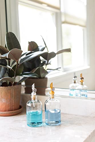 Rail19 Clear Glass Mouthwash Dispenser With Metal Pour Spout | Cooking Oil And Vinegar Dispenser - Perfect For The Bathroom, Kitchen & Tabletop, 13Oz (Silver) #TOP4