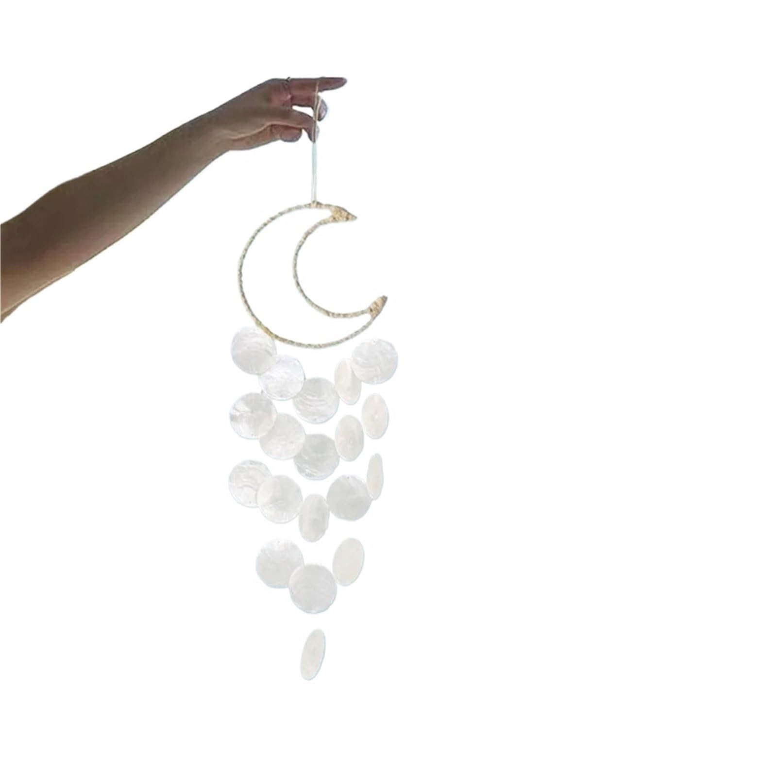 Seashell Wind Chimes - Outdoor Indoor Hanging Dream Catchers(White moon)