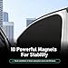 4Pack Magnetic Car Window Shades, Strong Light Blocking UV Protection Privacy Curtains, Universal Auto Interior Accessory, Essential for Baby Sleeping Camping Napping, Fit Most Car Windows (Black)
