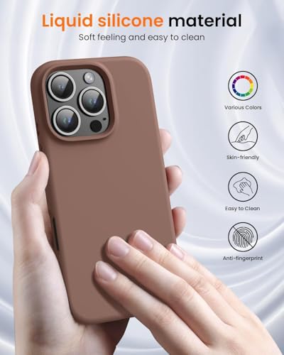 DIZORO Compatible for iPhone 16 Pro Max Case, Slim Liquid Silicone 3 Layers Full Covered Soft Gel Rubber Phone Case Protective Cover 6.9 Inch (Brown) 5 415gaUVV3wL