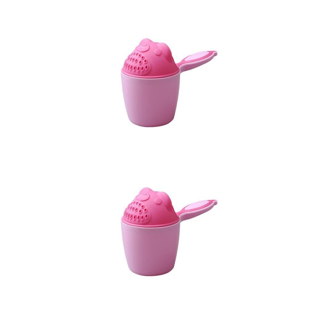 Allayu 2 Set of Multifunctional Hair Washing Cup For Babies Durable And Practical Safety And Reliable PP Baby Shower Shampoo Cup pink, pink 2Set