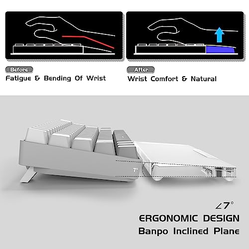 Image of Acrylic Keyboard Wrist Rest Pro- Compact 60% Keyboard- Mechanical Keyboards Ergonomic Palm Rest for Computer Keyboard,Anti-Slip Base,Wrist Pad for Laptop,Office & Home-Easy Typing,Silver
