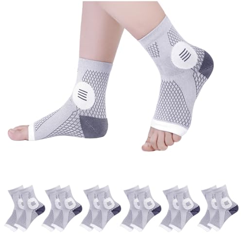 Image of Neuropathy Socks for Women and Men, Nano Soothe Relief Compression Socks Toeless Compression Socks Ankle Compression Sleeve for Arch Support, Plantar Fasciitis Foot Swelling