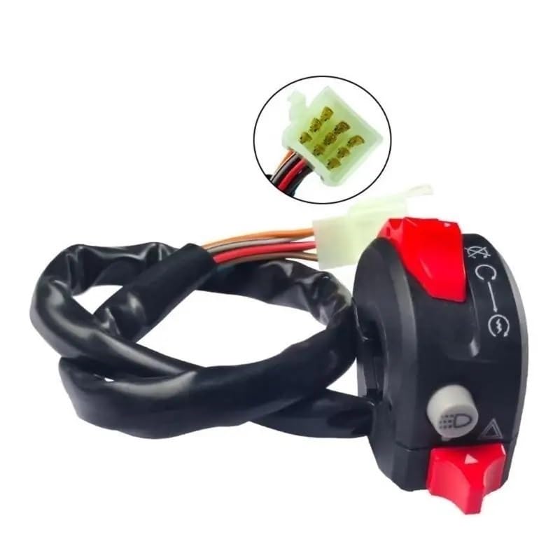 Controlador de arranque de 22mm con botonera de luces para moto universal 6