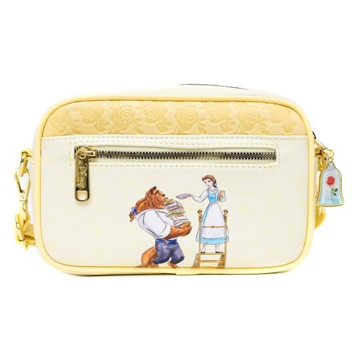 Disney Bag, Crossbody, Beauty and the Beast Belle Chip Mrs Potts and Beast Pose, Vegan Leather3