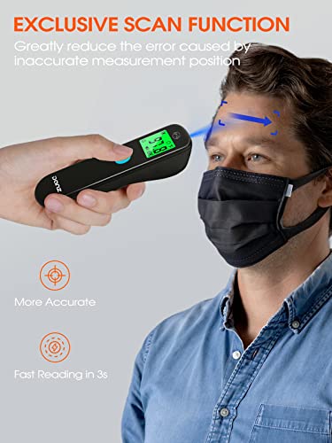 Danz No-Touch Thermometer For Adults, Forehead Digital Thermometer With 3-Color Lcd Screen, Infrared Thermometer With Indicator Light, 1 Second Fast Reading, Fever Alarm For Home, Office, Hospital #TOP2