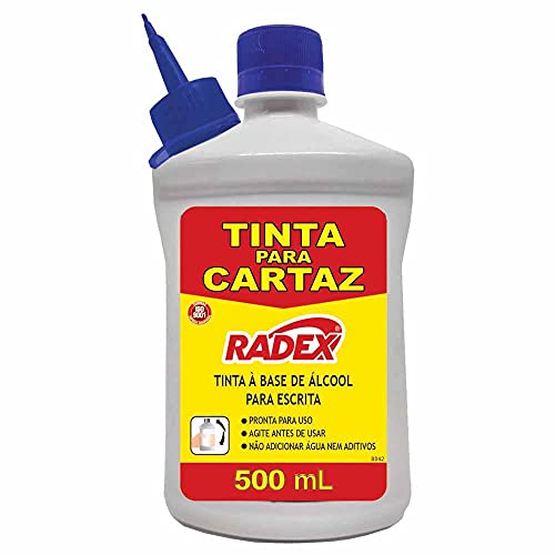 Kit de Escrita, Tinta Refil Asuper Azul, Radex 199, Multicolor, 500 ml