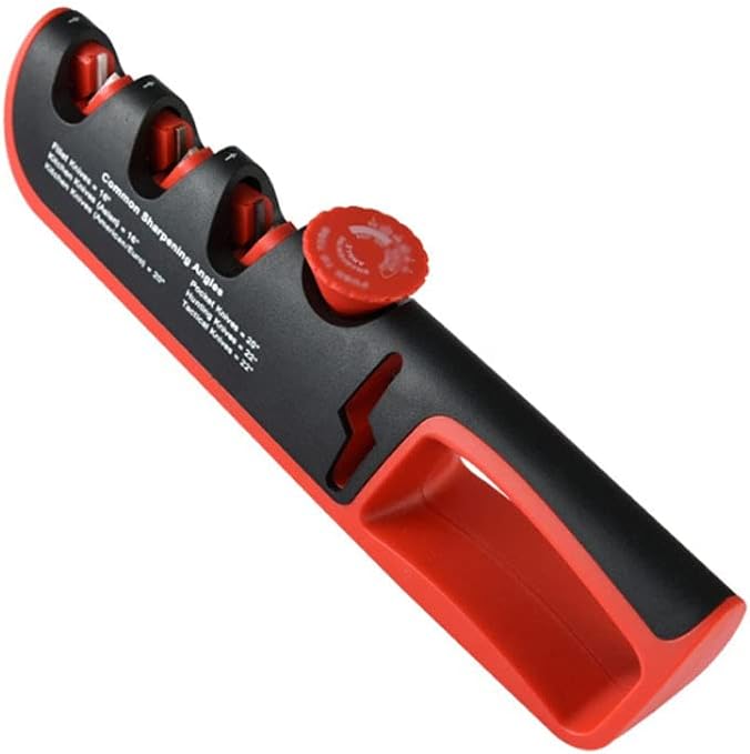 4-in-1 Kitchen Knife Accessories 3-Stage Knife Sharpener Helps Repair Restore Polish Blades Multi-Function Quick Knife Sharpener (Color : Black)