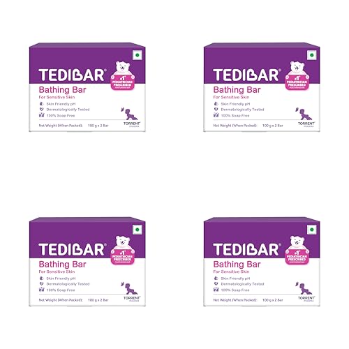 Tedibar Moisturising Baby Bathing Bar Each (100gx2) with Skin Fri...
