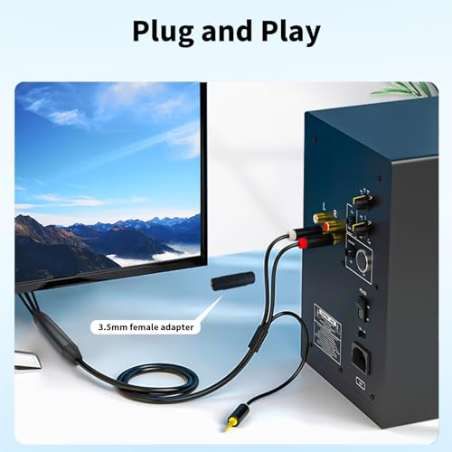 AMANKA 192KHz Optical to RCA Cable Audio Converter, DAC Cable SPDIF Digital to Analog 3.5mm Jack AUX Audio Adapter, Coaxial to Stereo L/R Audio Amplifier - Thumbnail 4
