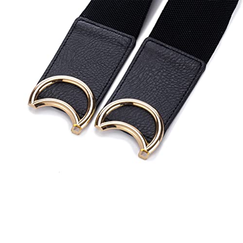 Women's Elastic Wide Stretchy Waist Cinch Belt Double Ring Buckle Waistband for Dresses Ladies3