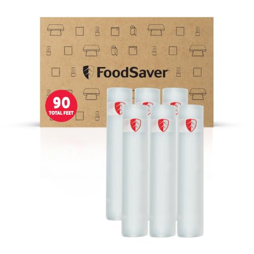 Image of FoodSaver Vacuum Sealer Rolls, 6 Pack 11 inch x 15' Rolls (90 Total Feet), BPA-Free Custom Size Storage Bags for Food, Sous Vide, and Meal Prep