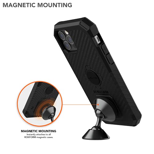 Rokform - Adjustable Magnetic Car Mount, 360 Degree Swivel With 3M Vhb Tape, Cell Phone Holder, Aluminum Dashboard Phone Mount Stand For Truck Car & Van (Black) #TOP1