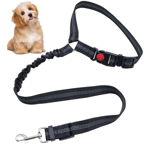 Cintura Sicurezza Cani Auto, Regolabile Cintura Cane Auto con Strisce Riflettenti Cinture Sicurezza per Cani Adatto Taglia Grande Media Piccola e Gatti