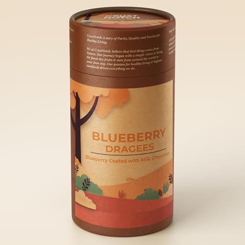 Image of CrustNotch Gourmet Blueberry Dragees - Chocolate Coated Dried Blueberries - Premium Fruit Candy Treat - Sweet and Tangy Berry Center with Rich Chocolate Shell